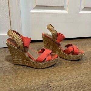 Steve Madden Coral Crossover Strap Woven Wedge Womens 8.5